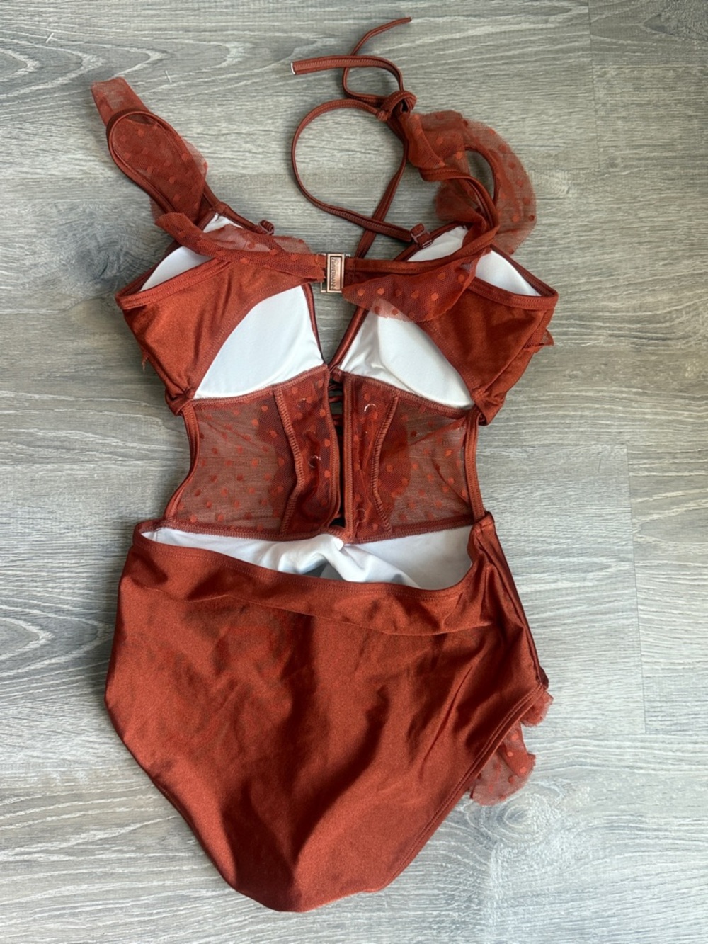 ZIMMERMANN CORSAIR CORSET RUFFLE One-Piece Swimsuit vintage rose Large - Picture 4 of 10